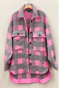 Soft Casual Loose Fit Purple Plaid Jacket