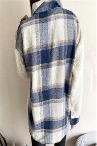 Plaid Contrast Cozy Fur Shacket