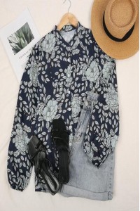 Casual Floral Print Long Sleeve Top