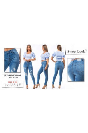 Light Wash Laser Process Skinny Jean