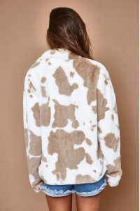 Dalmatian Print Faux Fur Fully Lined Jacket