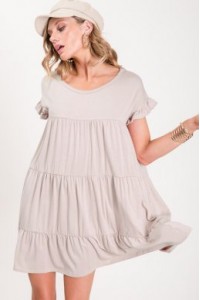 Tiered Charmbray Mini Dress