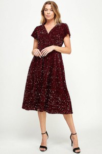 Night Spark Sequin Midi Dress