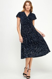Night Spark Sequin Midi Dress