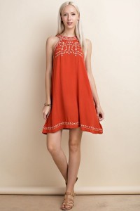 Halter Neck Off Shoulder A-line Dress