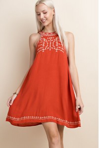 Halter Neck Off Shoulder A-line Dress