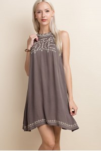 Halter Neck Off Shoulder A-line Dress